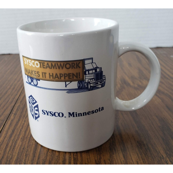 Sysco Minnesota White Ceramic Coffee Mug Food Service Trucking Teamwork - Picture 1 of 6